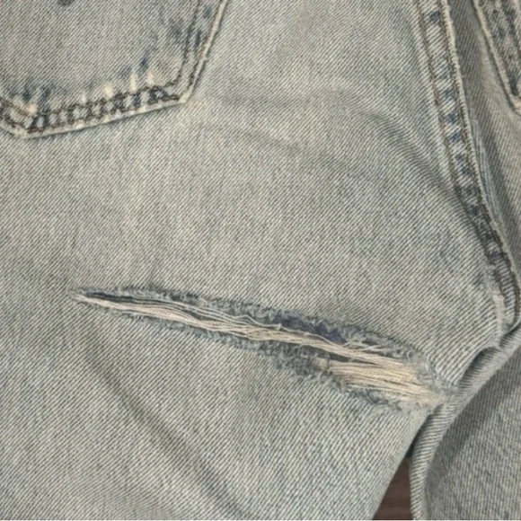 VTG Levi's 501 Upcycled Custom Patchwork Distressed Jeans Womens 33x36 ISA
